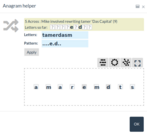 The Anagram Helper dialog