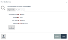 Find Containers - reversed word